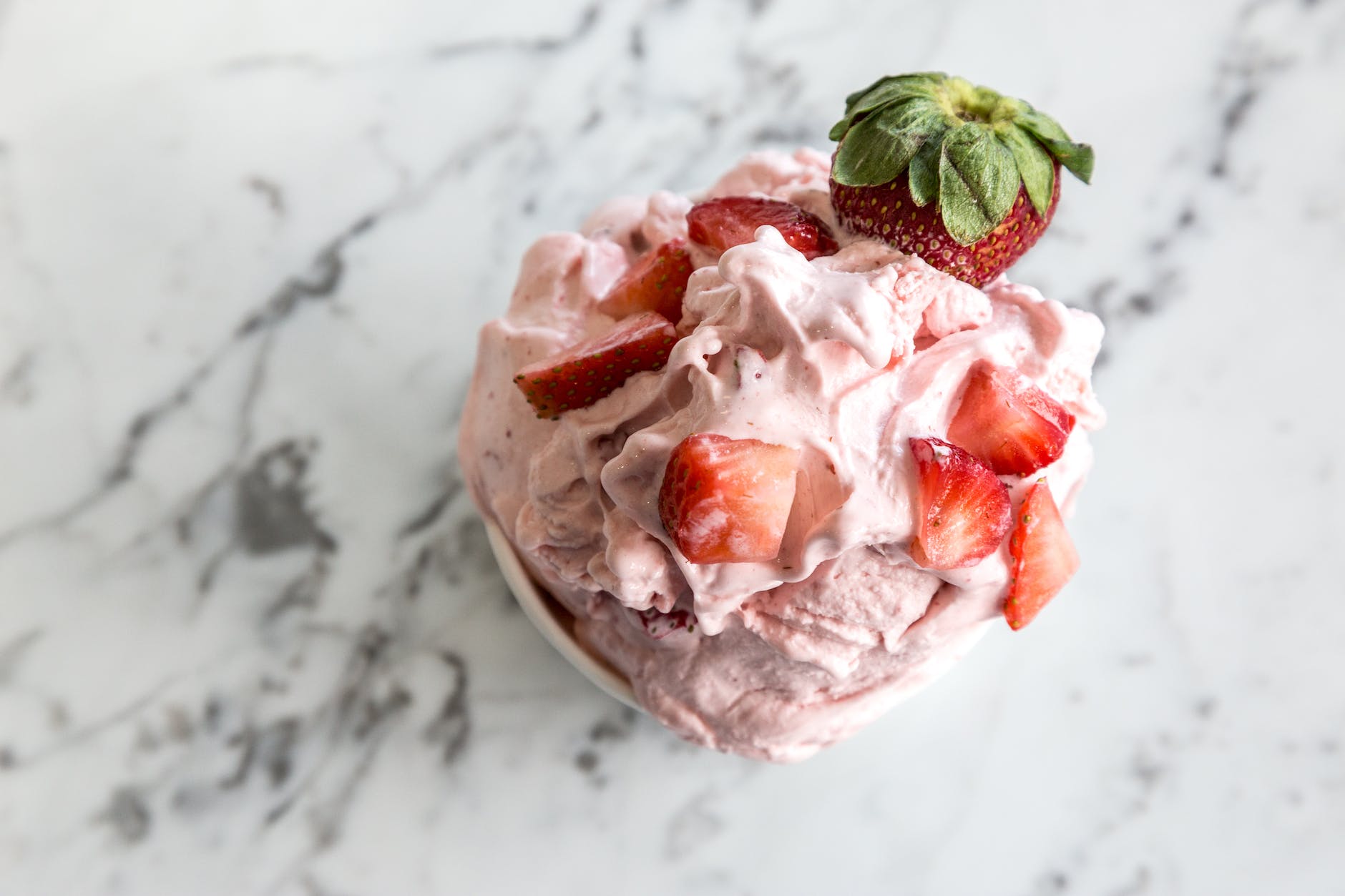 close up photo of strawberry ice cream