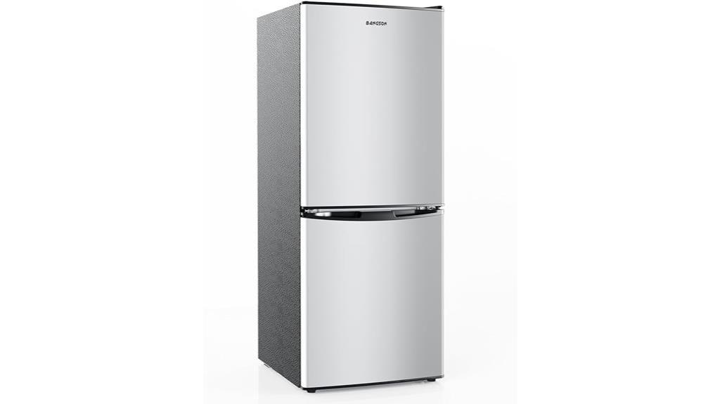 compact silver 2 door refrigerator