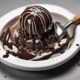 scooping chocolate ice cream