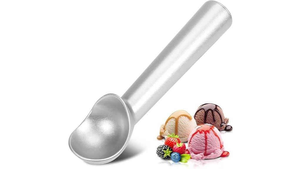 silver aluminum nonstick ice cream scoop