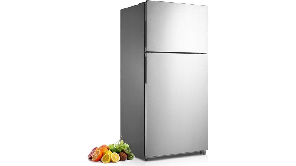 stainless steel top freezer