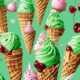 unique green ice cream