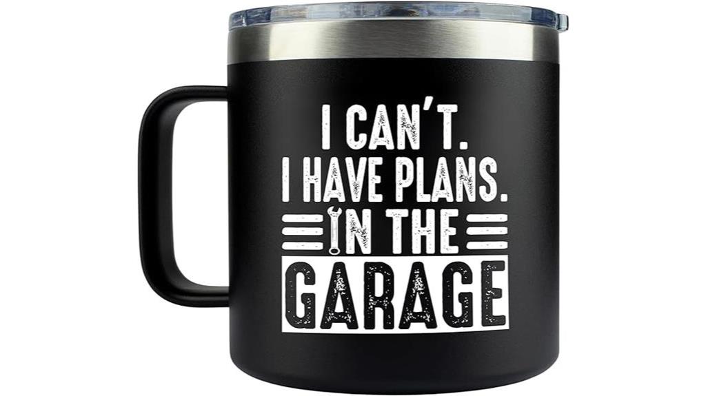 men s garage themed mug