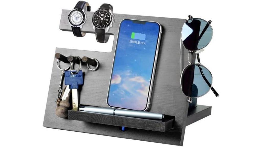 personalized wooden phone organizer
