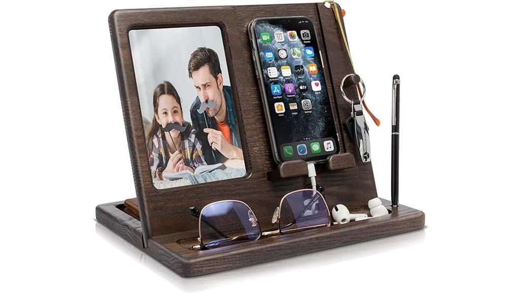 wooden phone holder frame