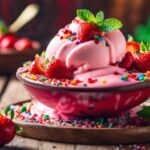 fruity strawberry frozen yogurt