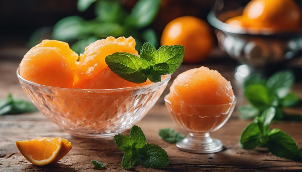 refreshing homemade orange sorbet