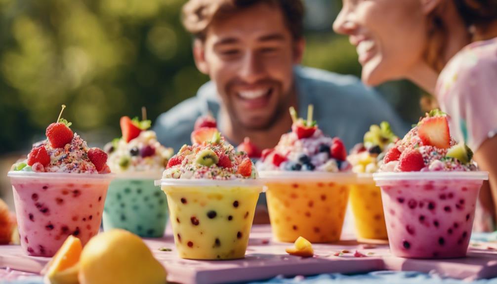 savoring delicious frozen yogurt