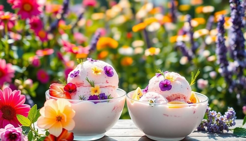 floral ice cream delights