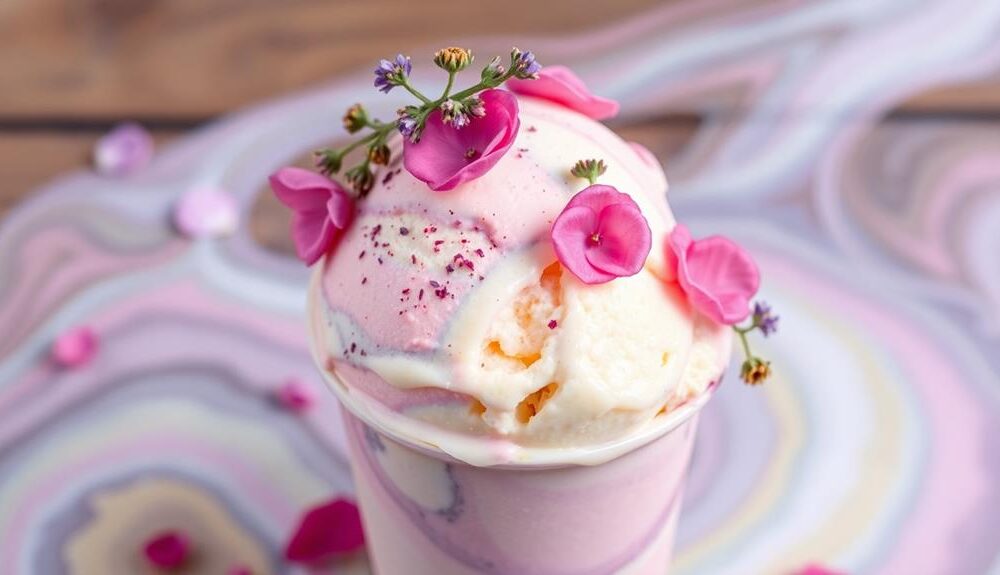 floral themed ice cream varieties