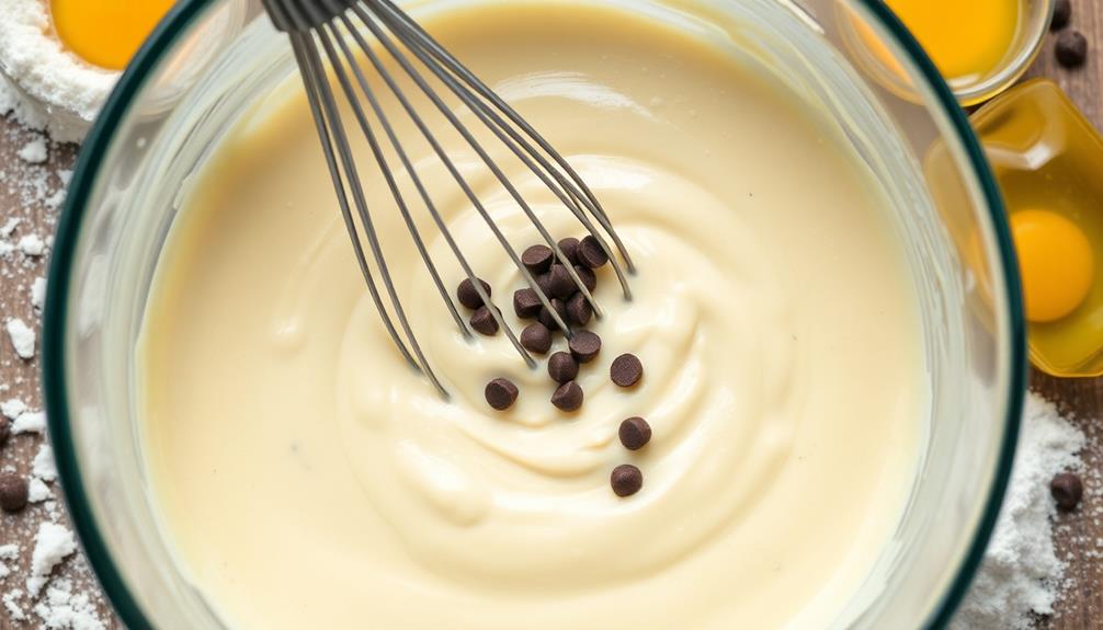 preparing the cake batter