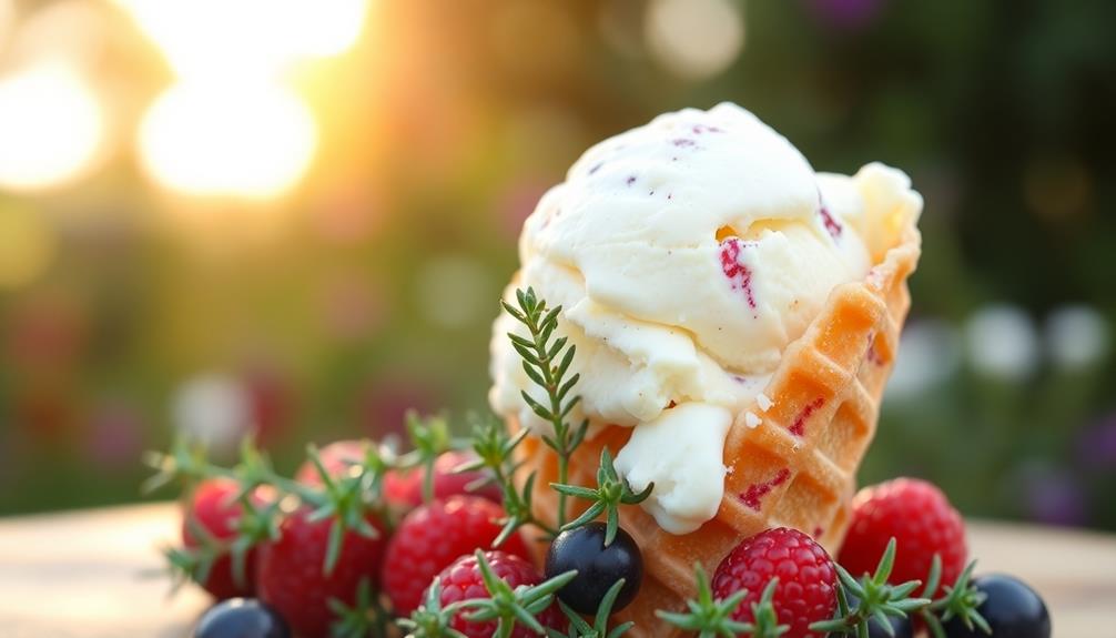 thyme infused ice cream delights