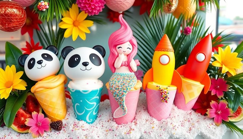 whimsical ice cream shapes