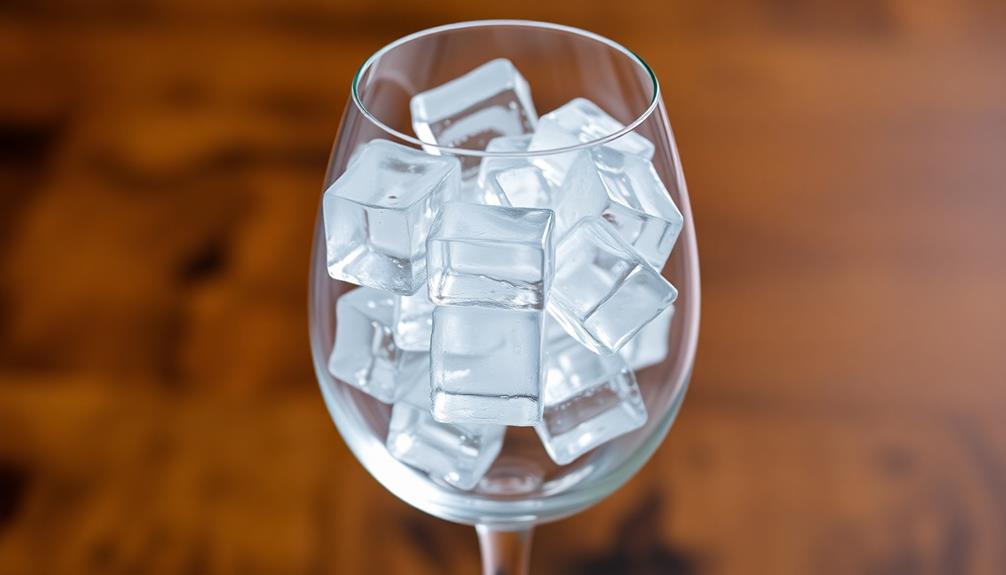 fill glass with ice