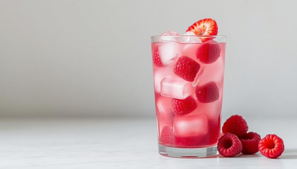 muddle fresh raspberries glass