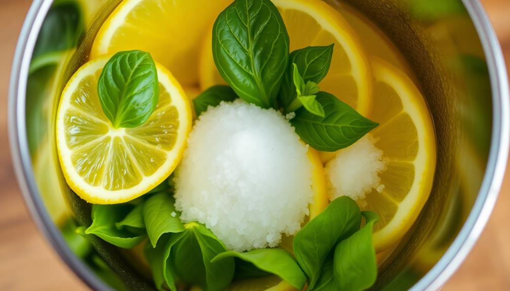 muddle lemon basil sugar