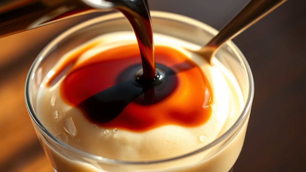 hot espresso melts ice cream