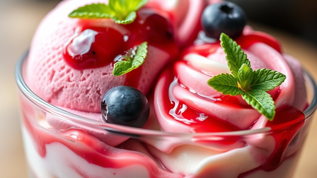 layered gelato parfait assembly