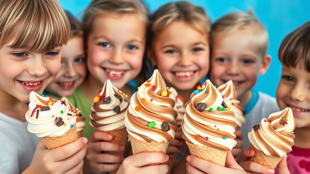 creative colorful ice cream toppings