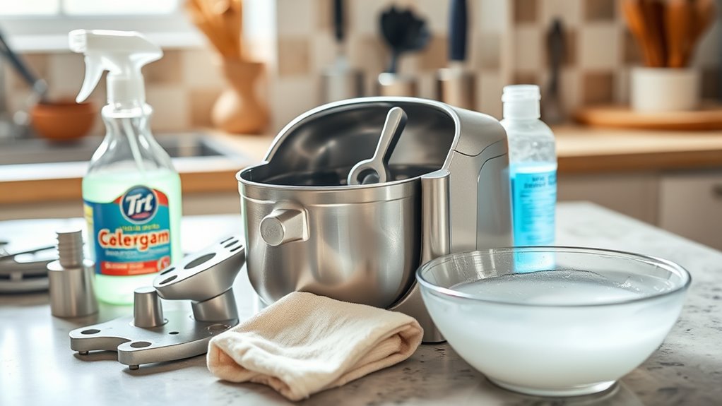 gather supplies for cleaning