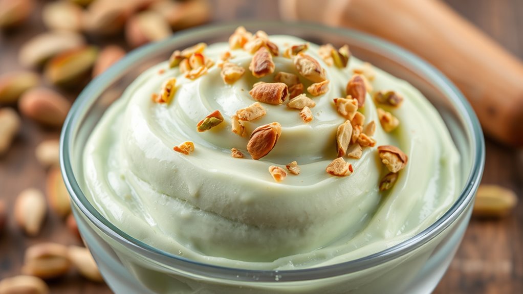 creamy nutty pistachio gelato