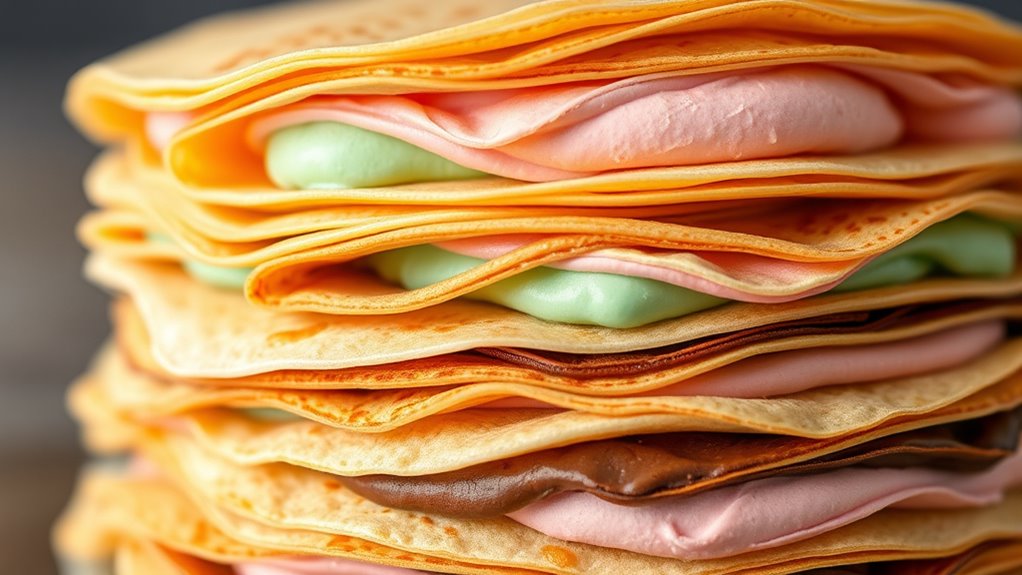 layered gelato crepe stability