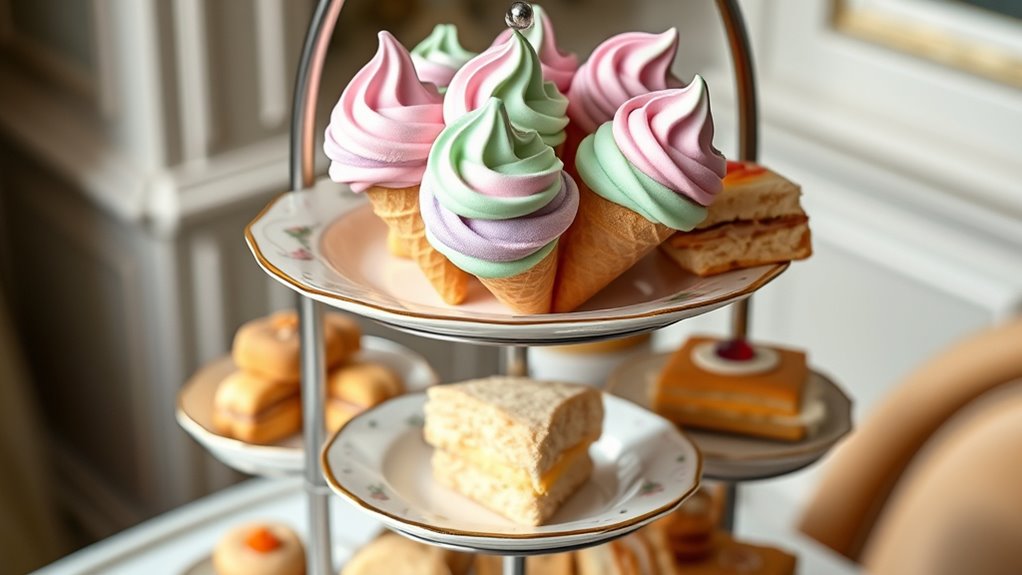 mini gelato cones display