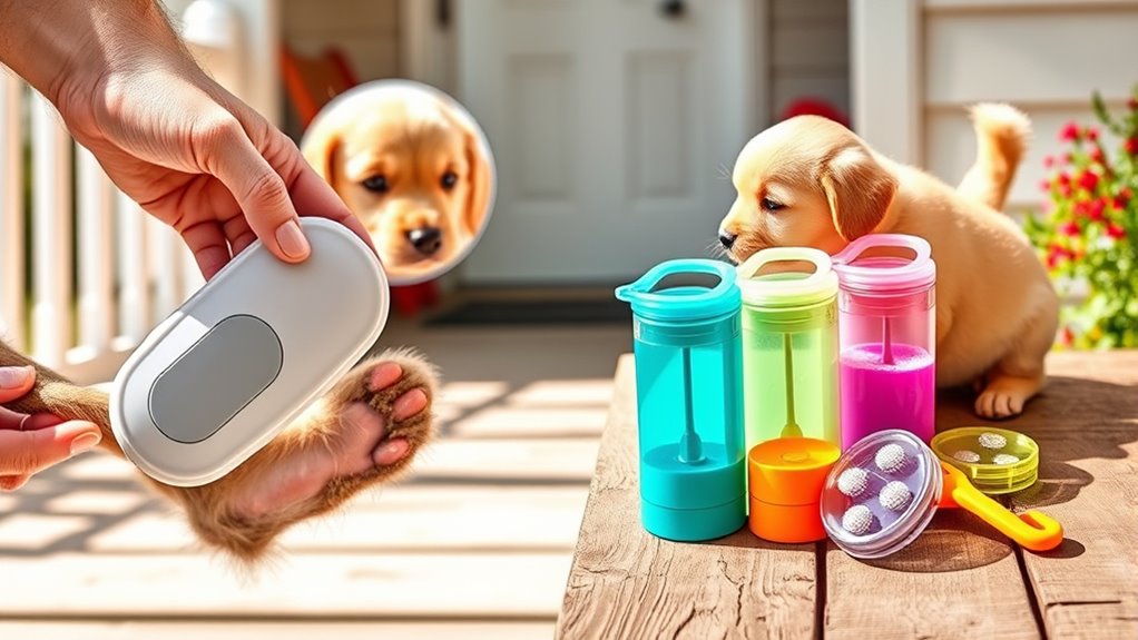 portable dog paw cleaning tools