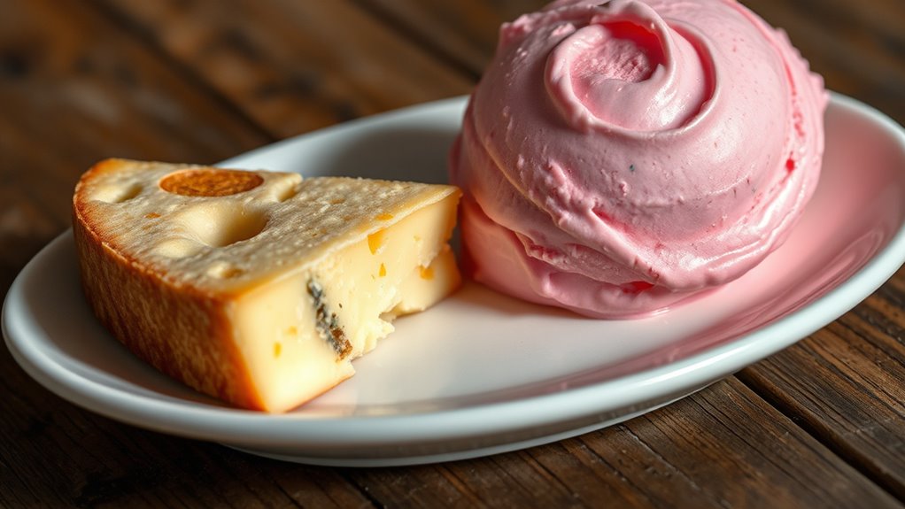 creamy gelato with cheese