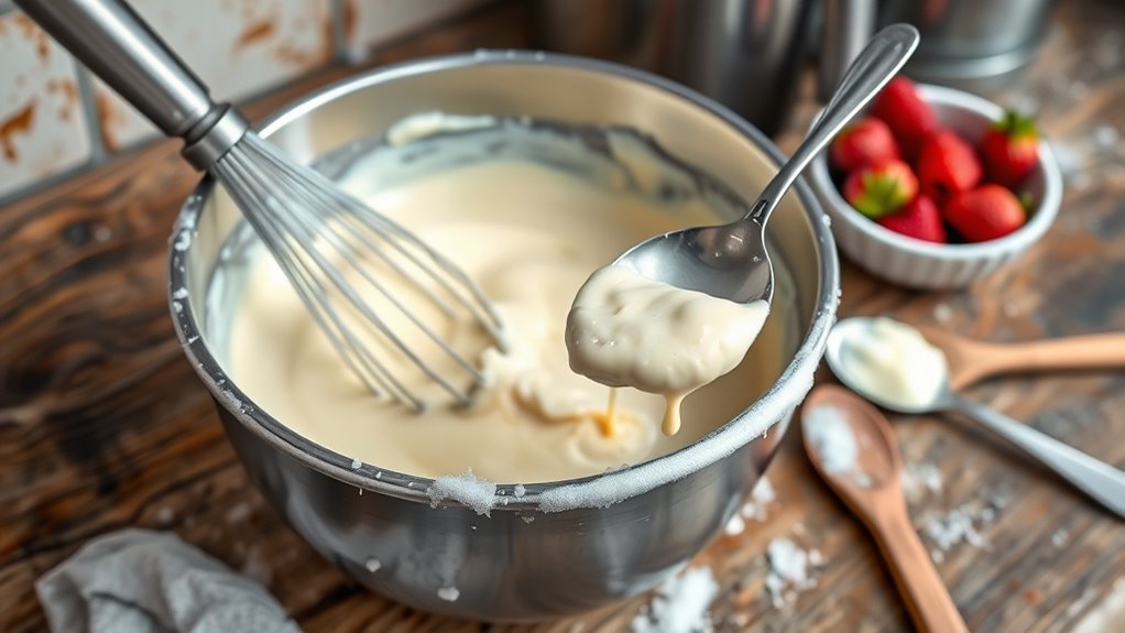 manual stirring prevents ice crystals