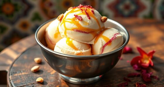 pistachio rose saffron gelato