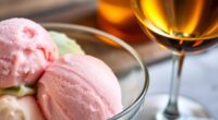 sweet gelato with dessert wines