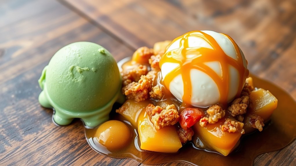 warm desserts complement gelato