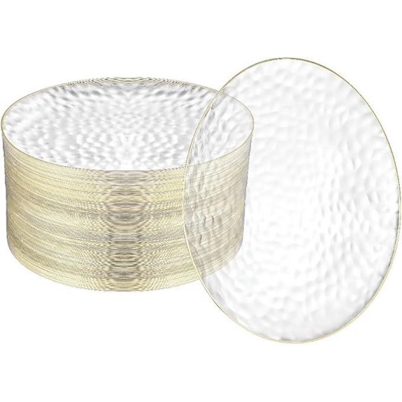 clear plastic plates gold rim