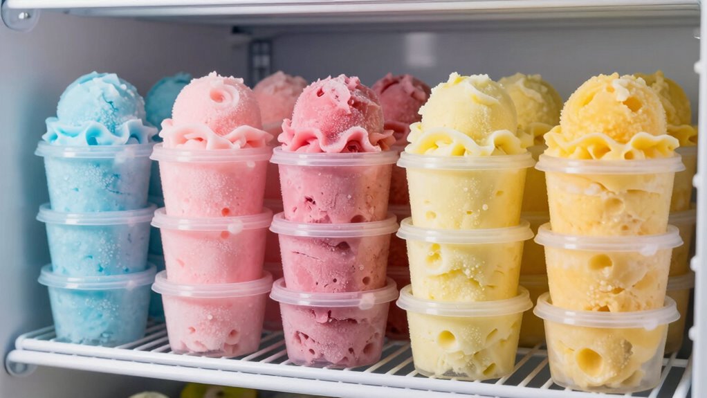 organized frozen dessert storage
