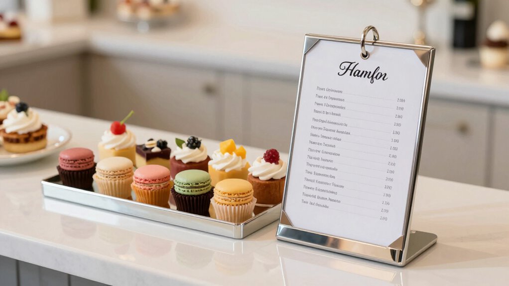 organized hygienic dessert display