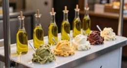 savory gelato with olive oil