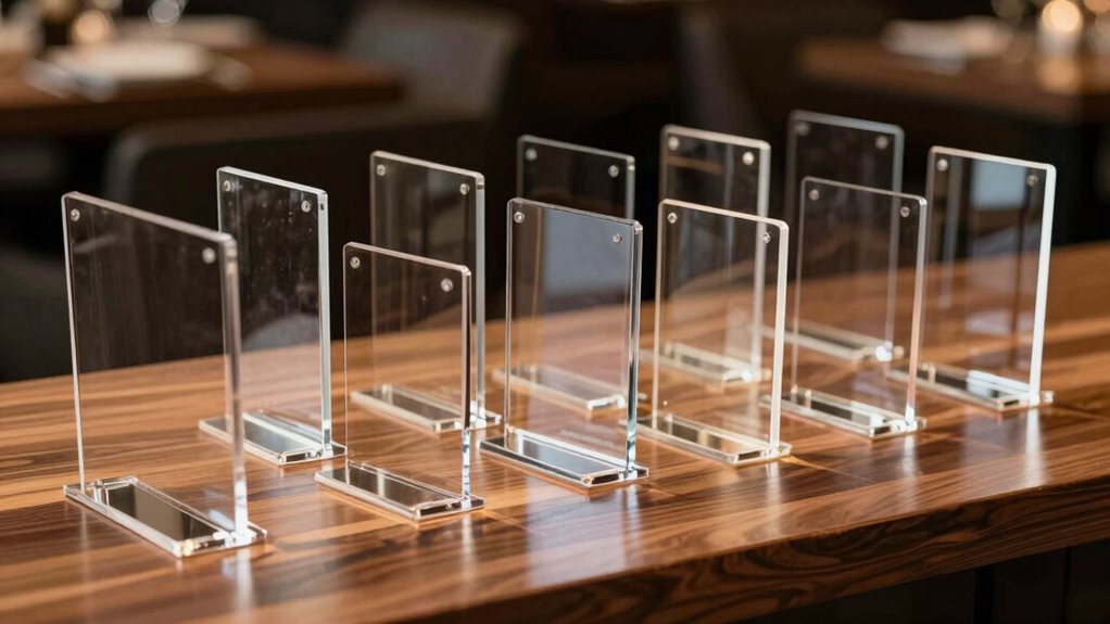 top acrylic menu displays