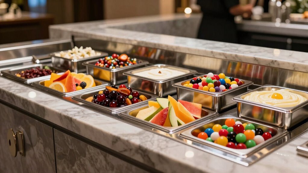 top stainless dessert stations