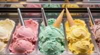 vibrant organized gelato display