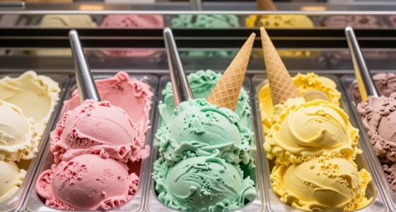 vibrant organized gelato display