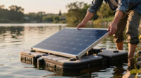 Floating Solar PV on Foam with Air Bubblers