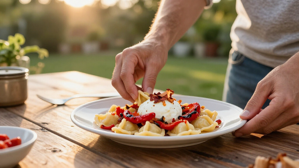 Gnocchi Estivi Con Mozzarella, Peperoni E Pancetta