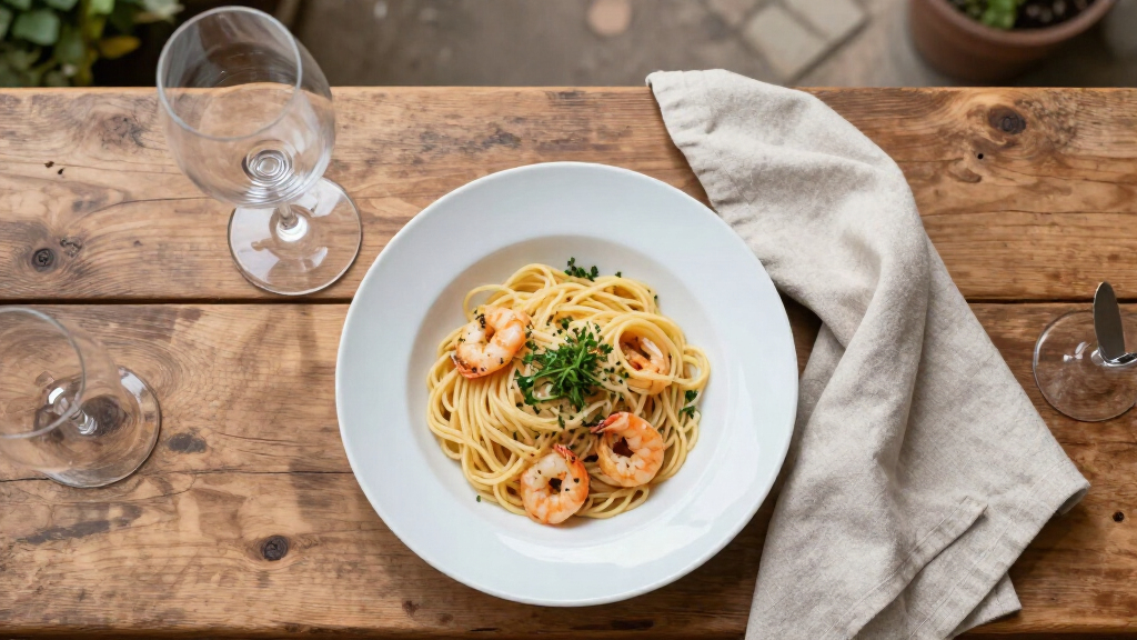 Pasta Con Scampi E «Ferfelloni»