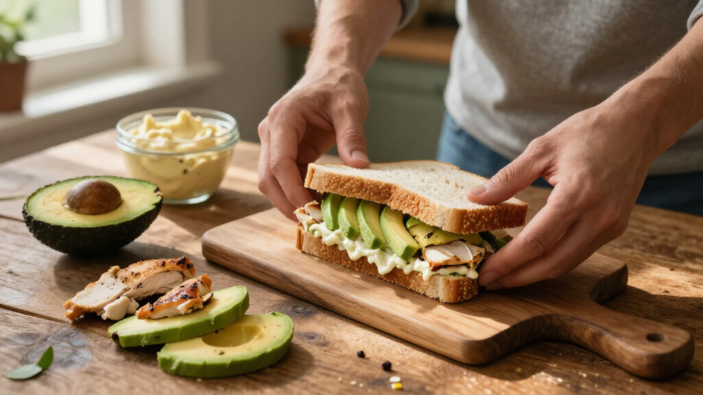 Tortino Di Pollo E Maionese Con Avocado