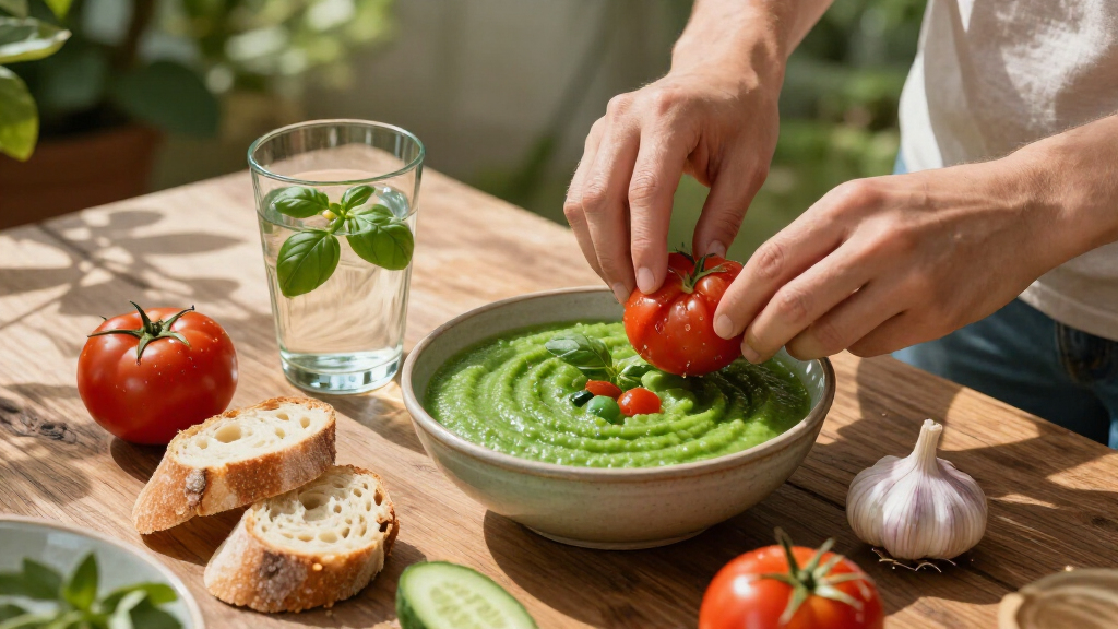 Gazpacho Mediterraneo Al Basilico E Pane Raffermo