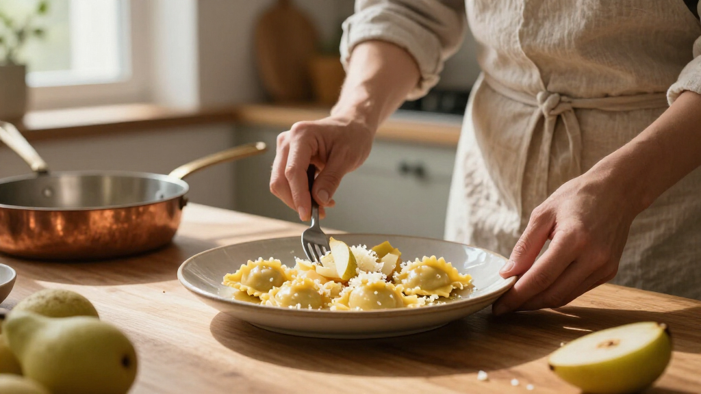 Cappellacci Ripieni Di Pere E Provolone